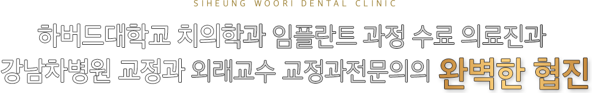 하버드대학교 치의학과 임플란트과정 수려 의료진과 강남차병원 교정과 외래교수 교정과전문의의 완벽한 협진